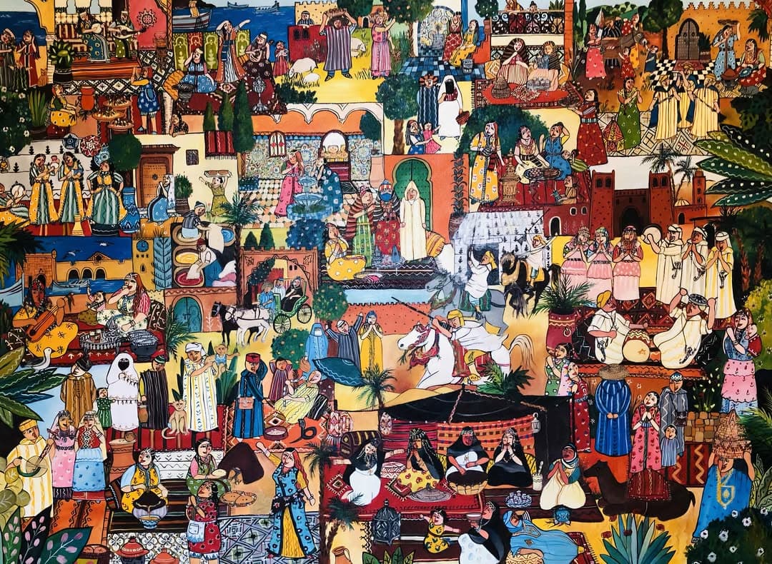 Collection d'œuvres "Scènes de Vie" — Peintures contemporaines par Khadija Bentajar