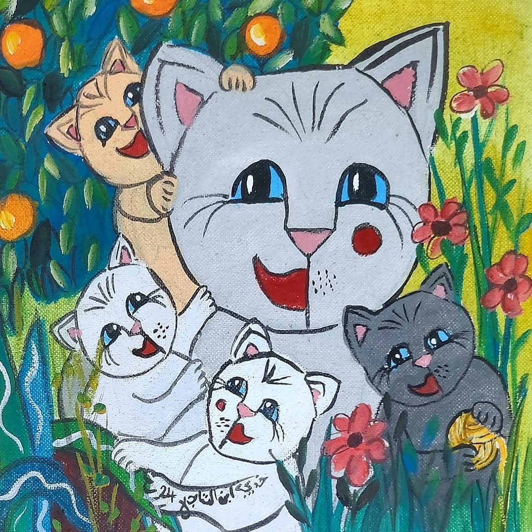 Peinture originale "Charge de Fantasia" - Collection Fantasia par Khadija Bentajar