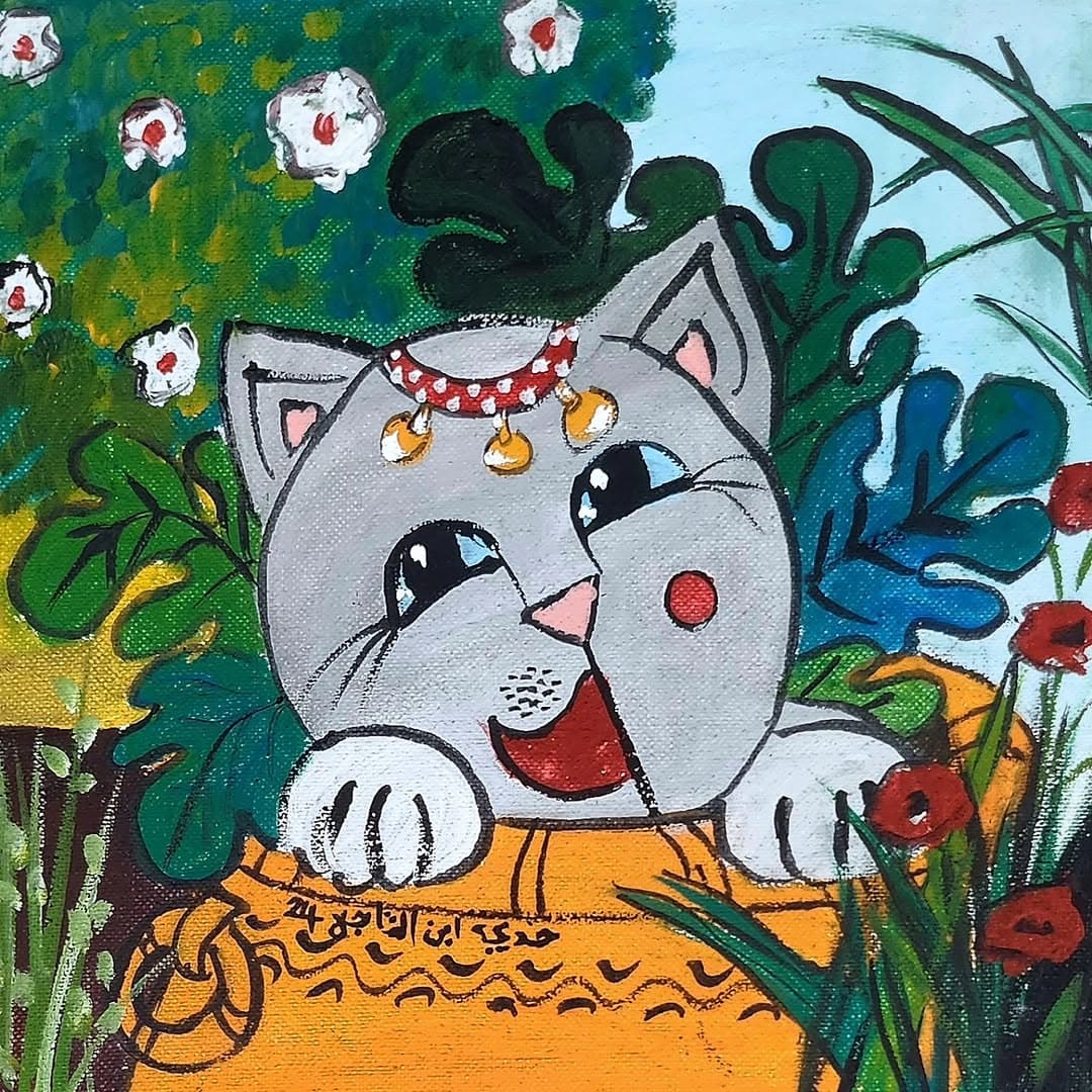 Peinture originale "Départ" - Fantasia par l'artiste Khadija Bentajar