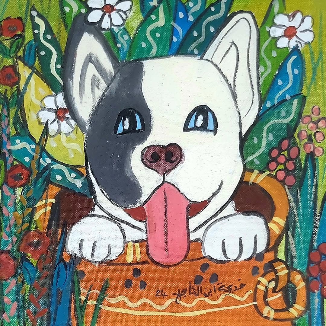 Peinture originale "Harnachement" - Fantasia par l'artiste Khadija Bentajar