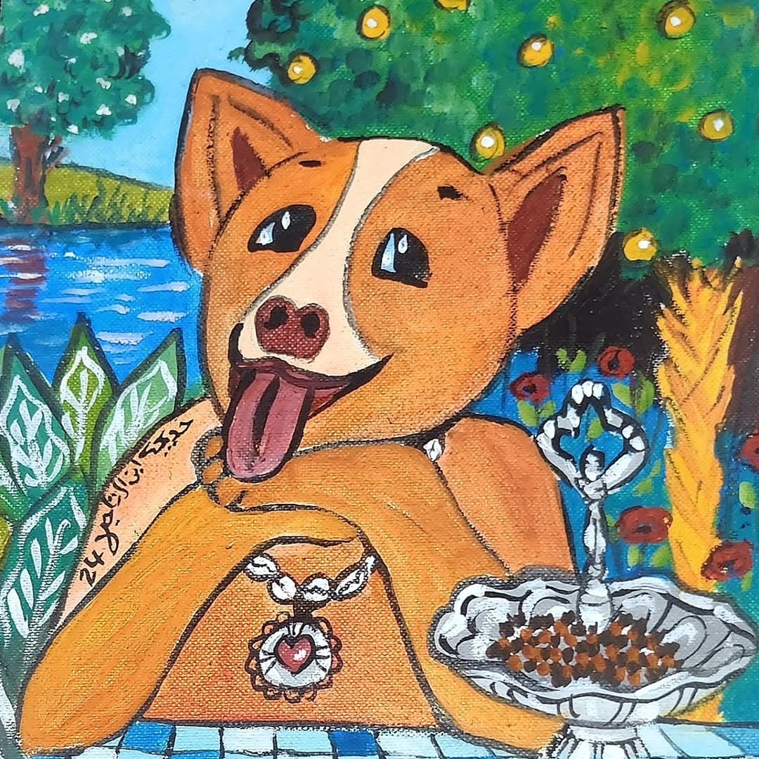 Peinture originale "Poussière de Fantasia" - Fantasia par l'artiste Khadija Bentajar