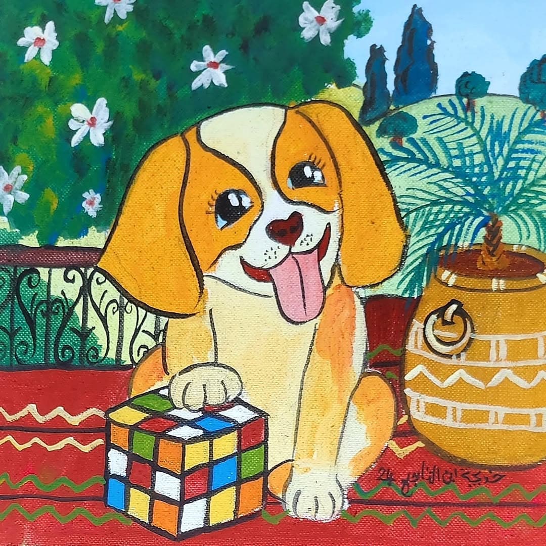 Peinture originale "Cavalier Solitaire" - Fantasia par l'artiste Khadija Bentajar