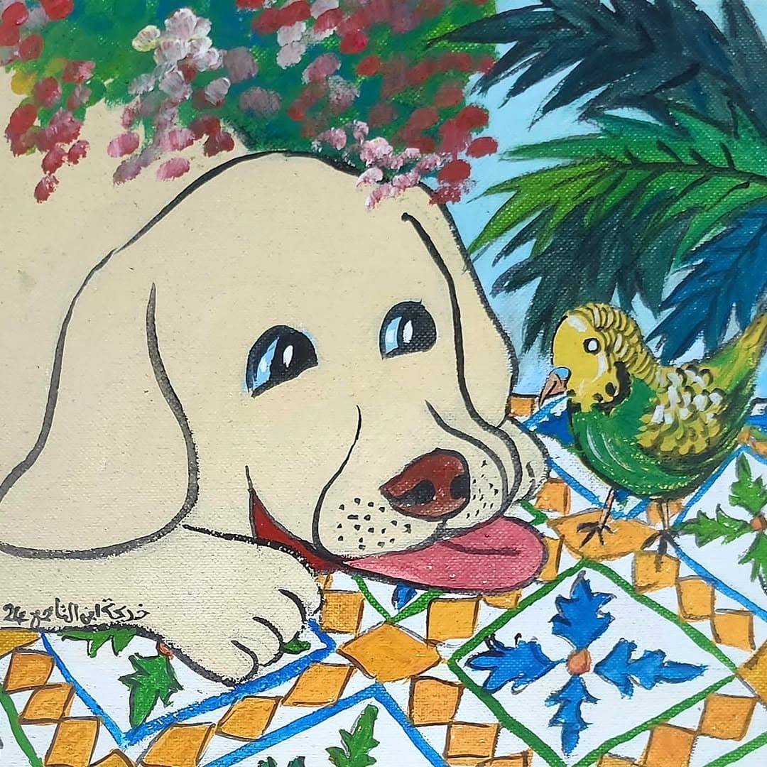Tableau "Fin de Fête" — Art contemporain marocain par Khadija Bentajar